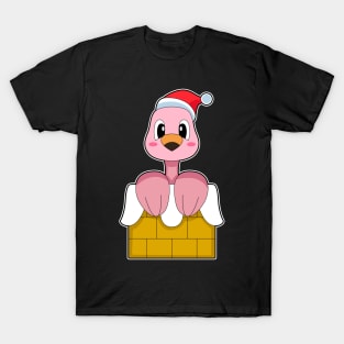 Flamingo Christmas Stone wall T-Shirt